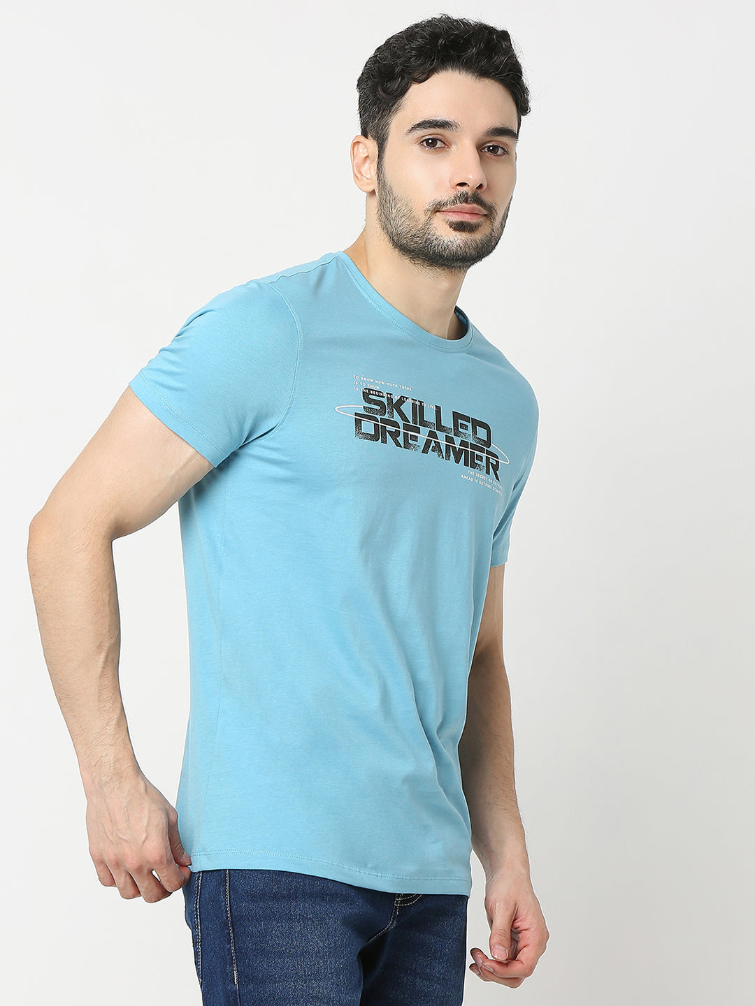 Underjeans by Spykar Men Premium Blue T-shirt