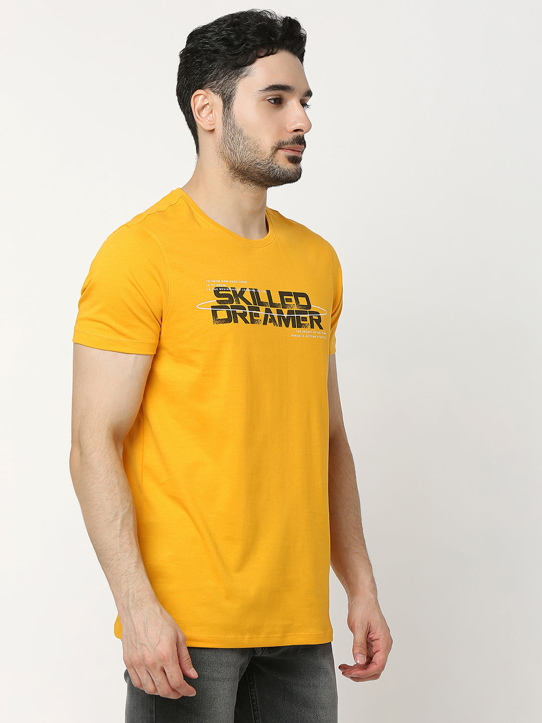 Underjeans by Spykar Men Premium Yellow T-shirt