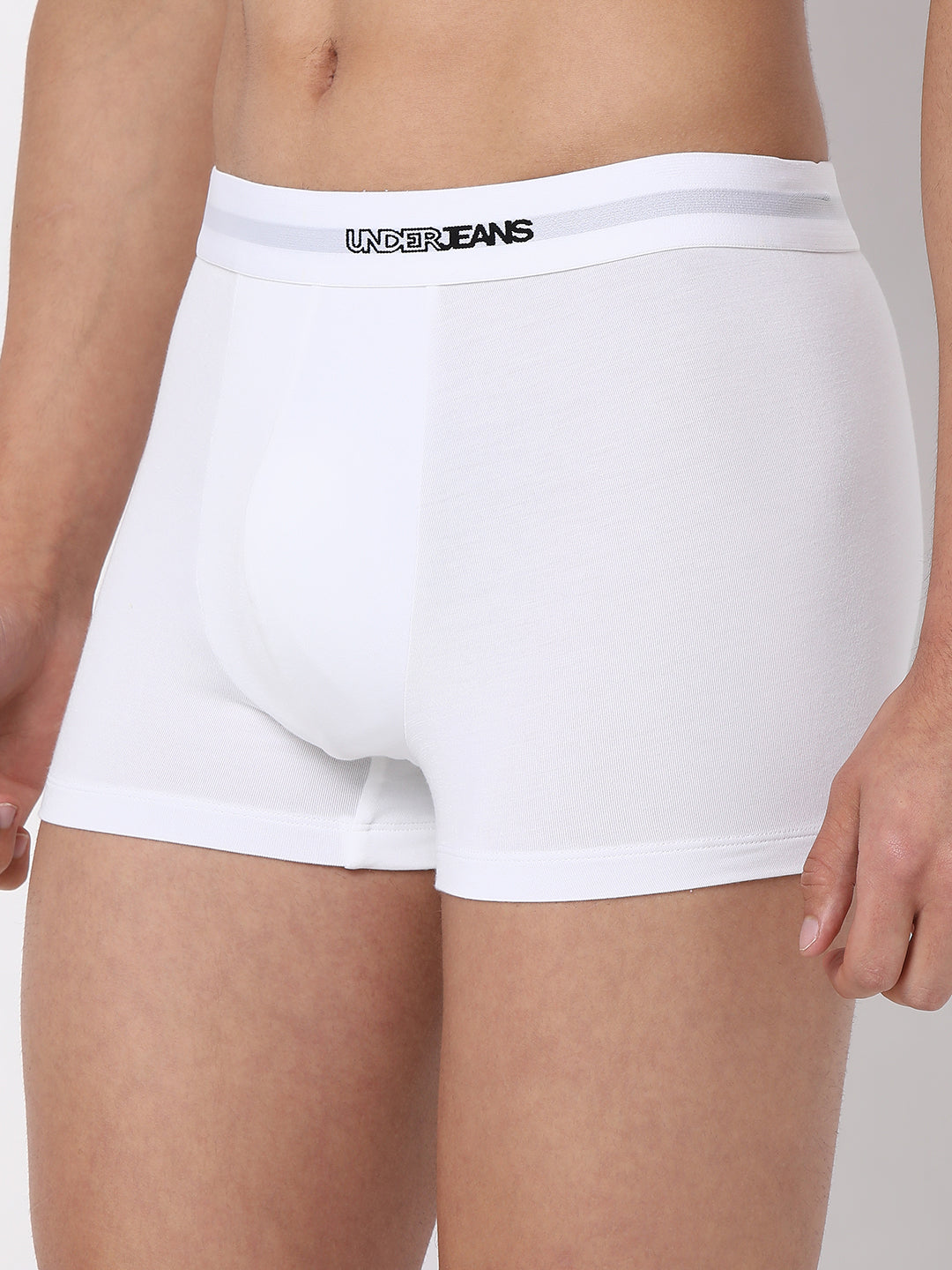 Men Premium Micromodal White Trunk - Underjeans By Spykar