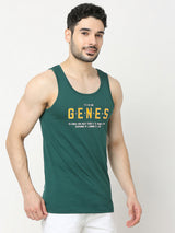 Underjeans by Spykar Men Premium Bottle Green Fashion Vest