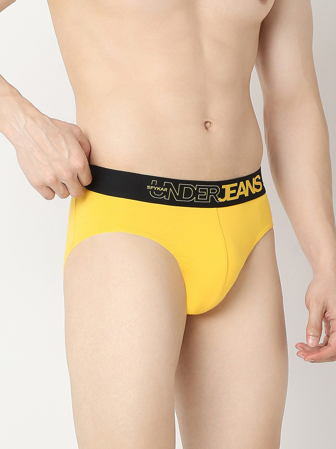 Underjeans by Spykar Men Yellow & Black Brief