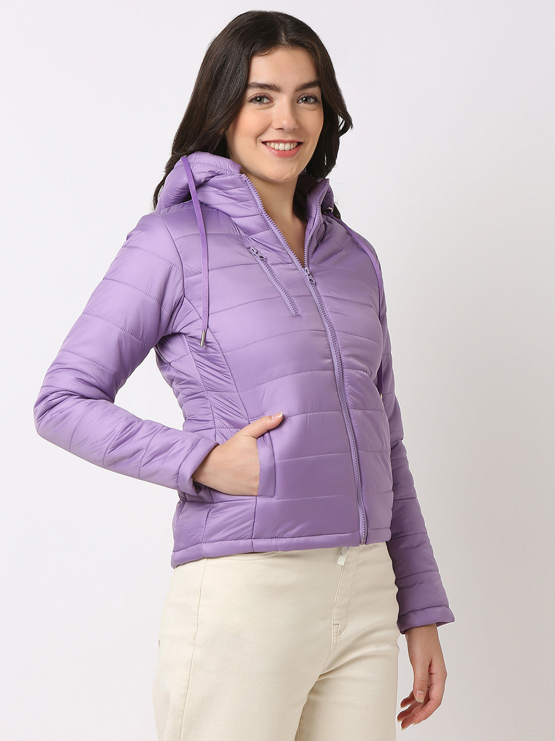 Spykar High Neck Full Sleeves Jacket for Women