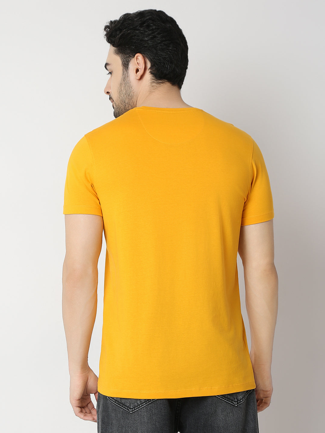 Underjeans by Spykar Men Premium Chrome Yellow T-Shirt