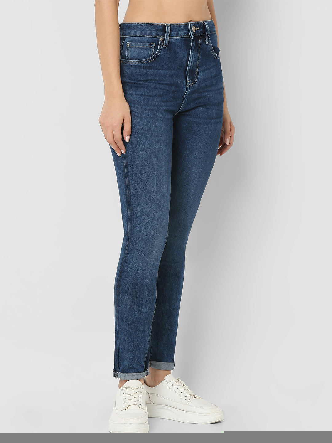 Spykar Mid Blue High Rise Jeans For Women