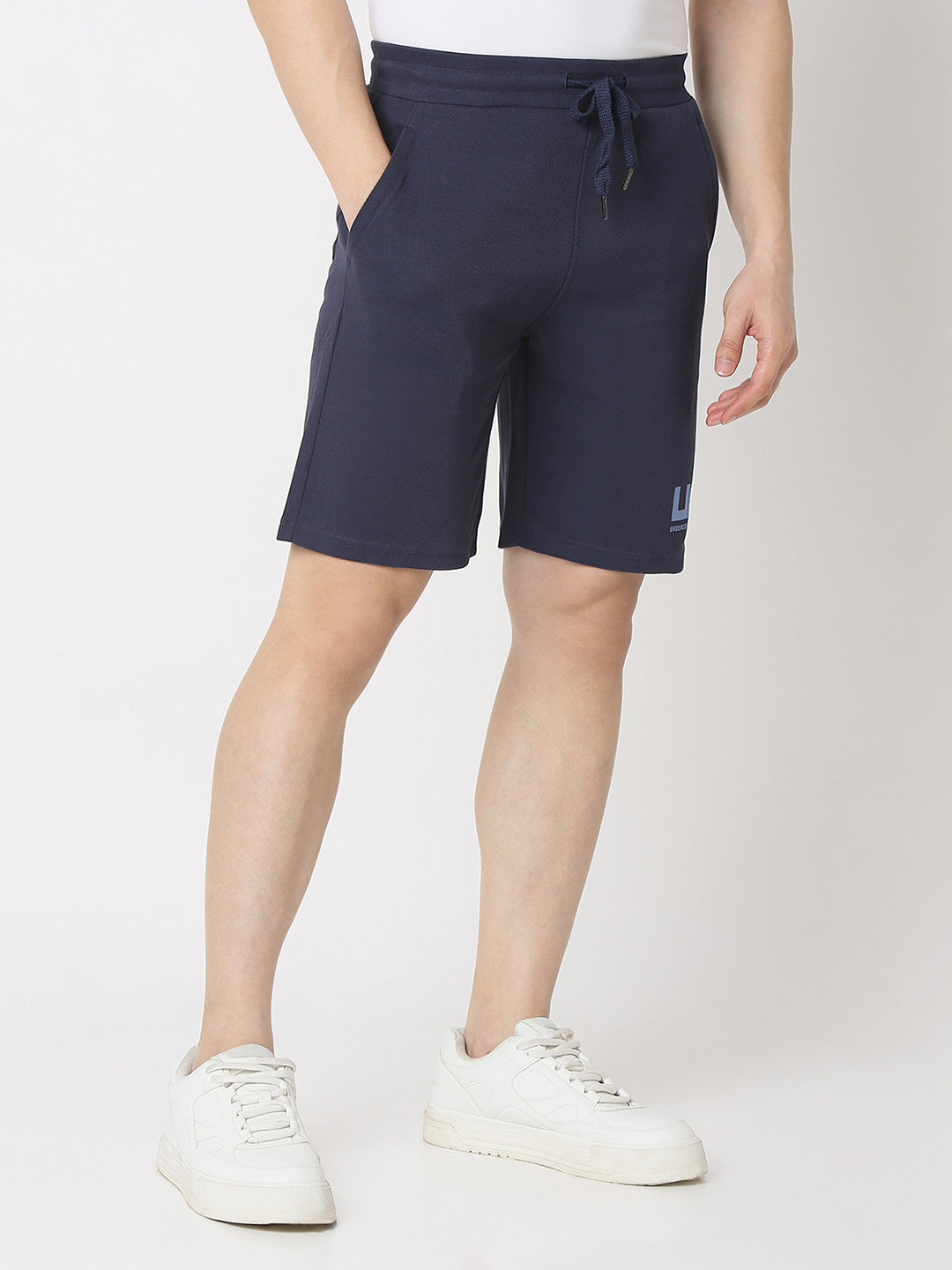 Underjeans Shorts Regular Fit Navy Mid-Rise