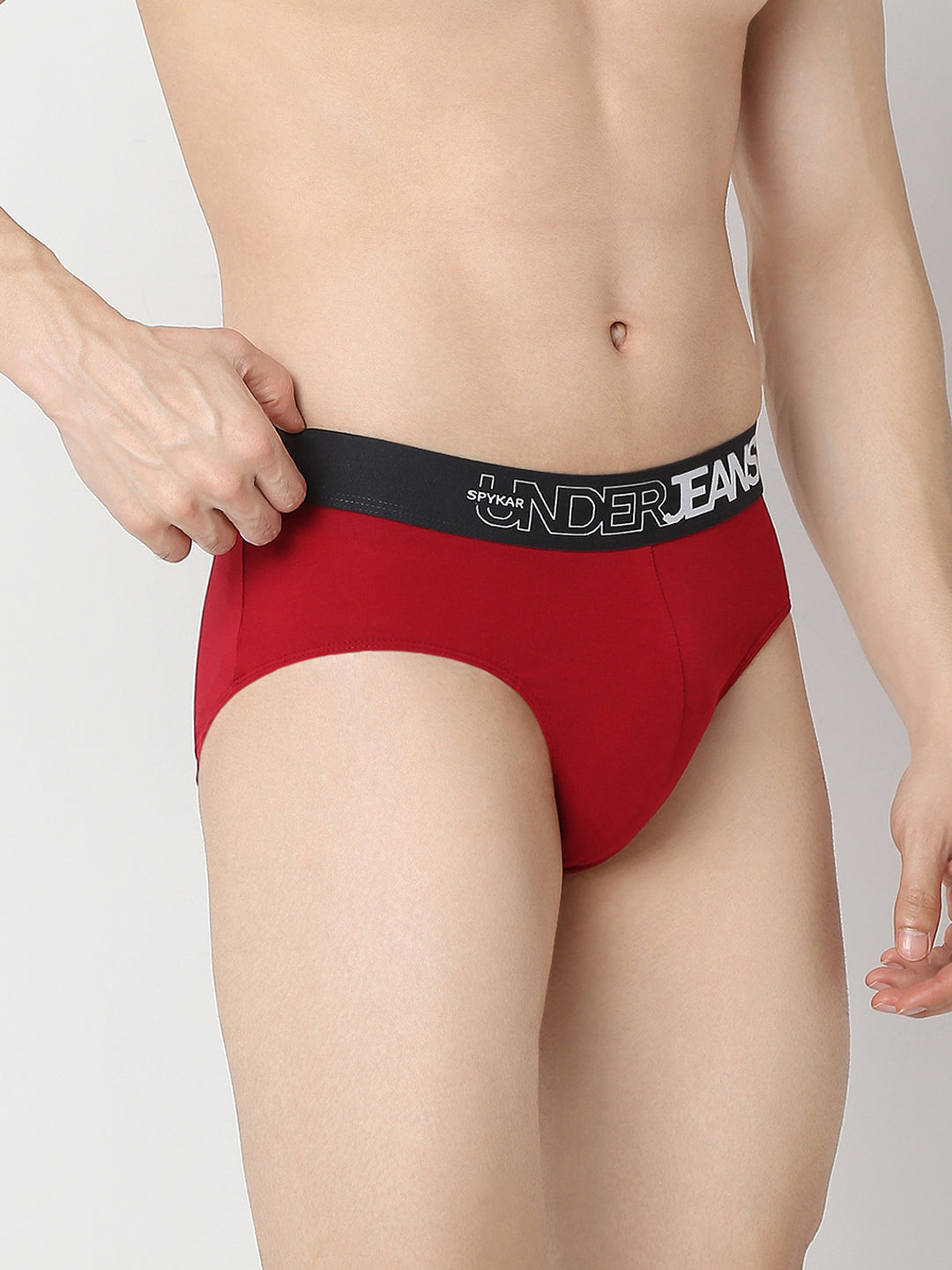 Underjeans by Spykar Men Black & Maroon Brief