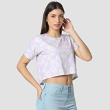 Women T-Shirt Blue Boxy Fit