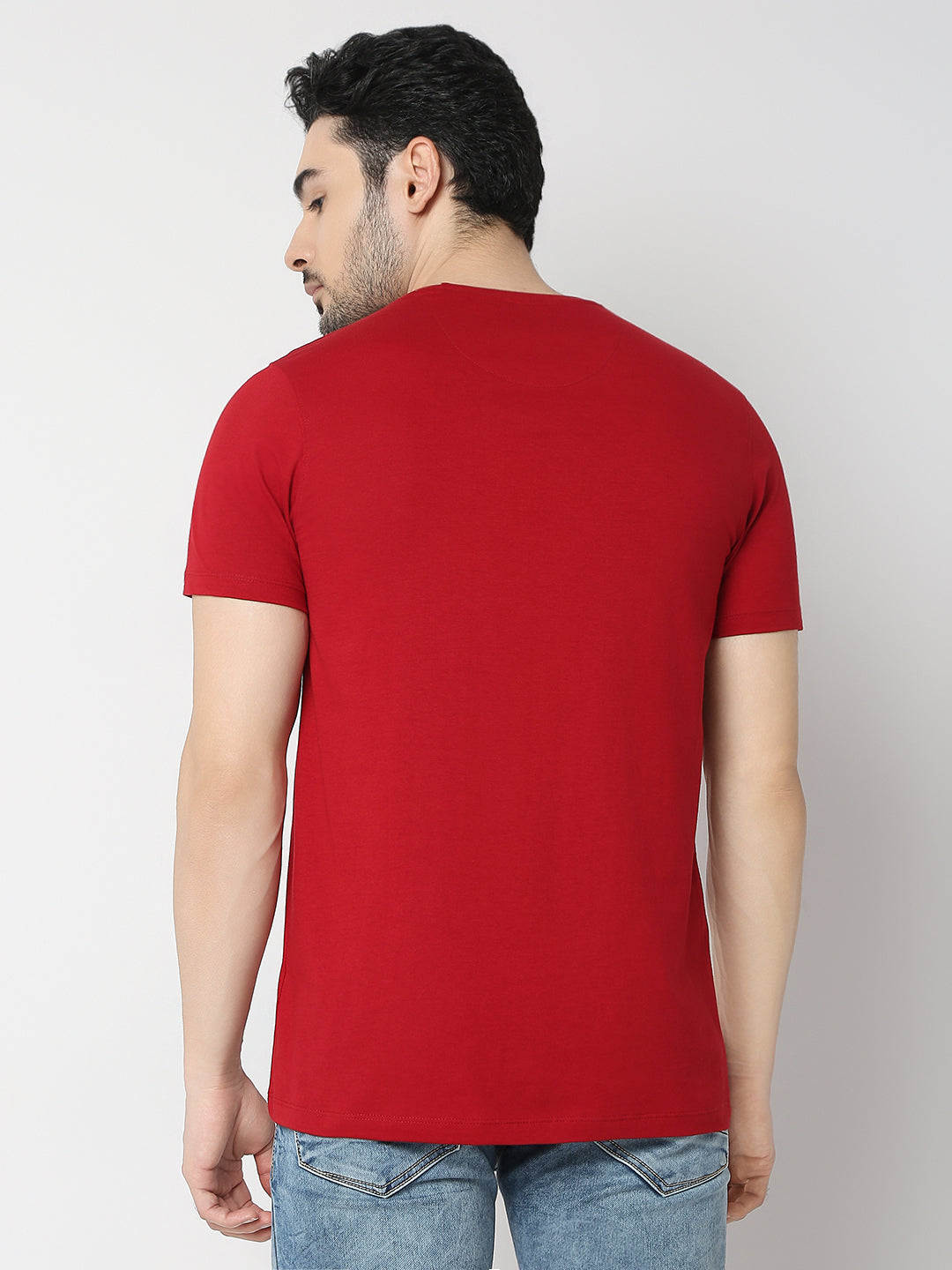 Underjeans by Spykar Men Premium Deep Red T-Shirt