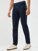 Men Jeans Comfort Fit Raw Blue Mid Rise