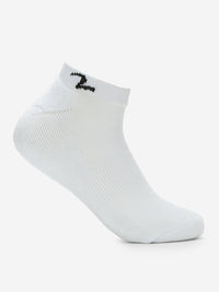 Pack Of 2 White Black Solid Mens Ankle Length Socks
