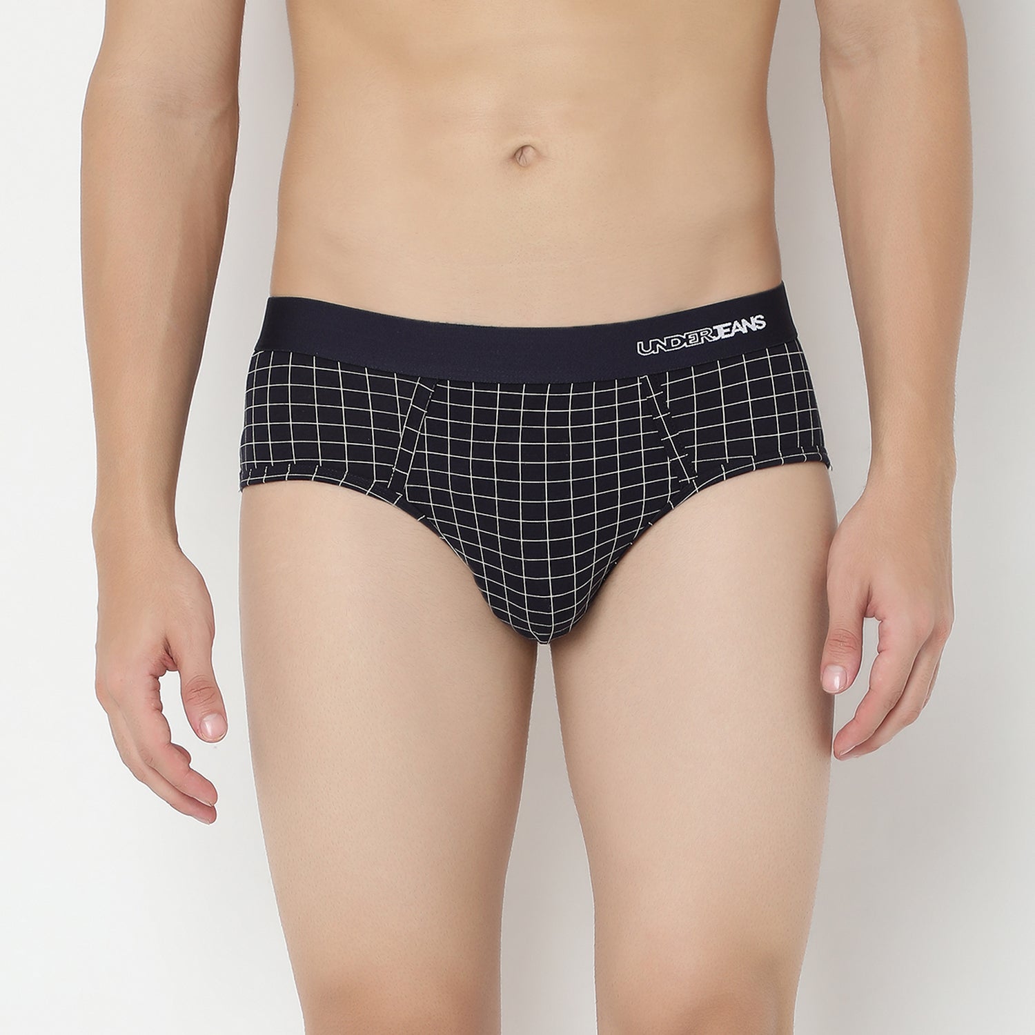 Underjeans Navy Check Ultrasoft Brief