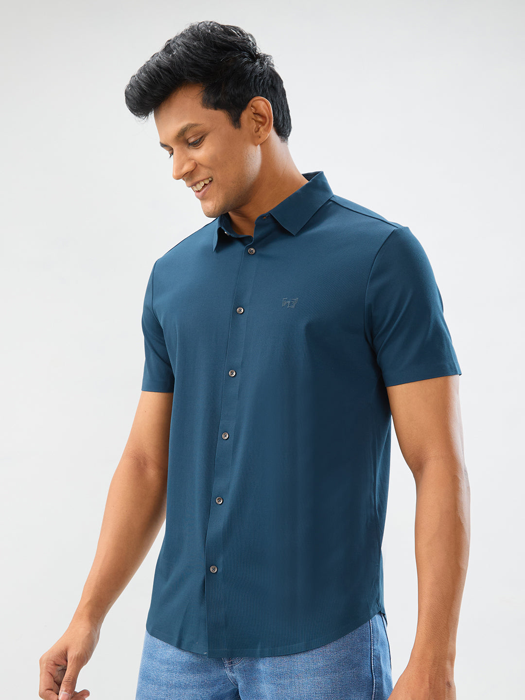 Men Shirt Green Slim Fit
