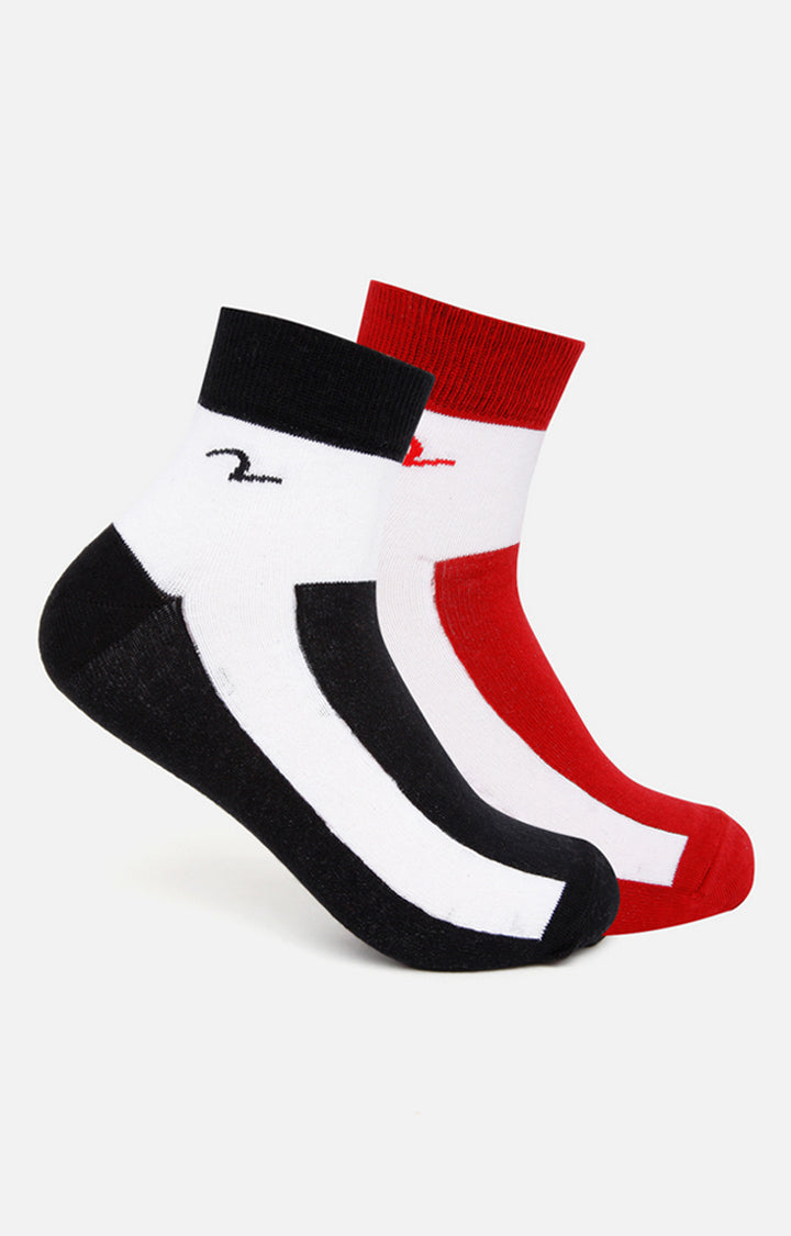 Spykar Black & Red Solid Ankle Length Socks