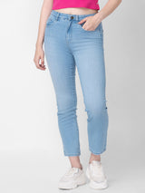 Women Emma Jeans Slim Fit Light Blue Mid Rise