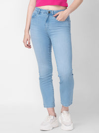 Women Emma Jeans Slim Fit Light Blue Mid Rise