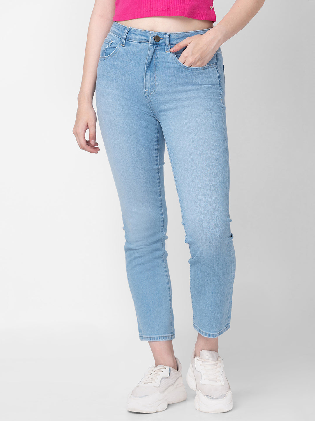Women Emma Jeans Slim Fit Light Blue Mid Rise