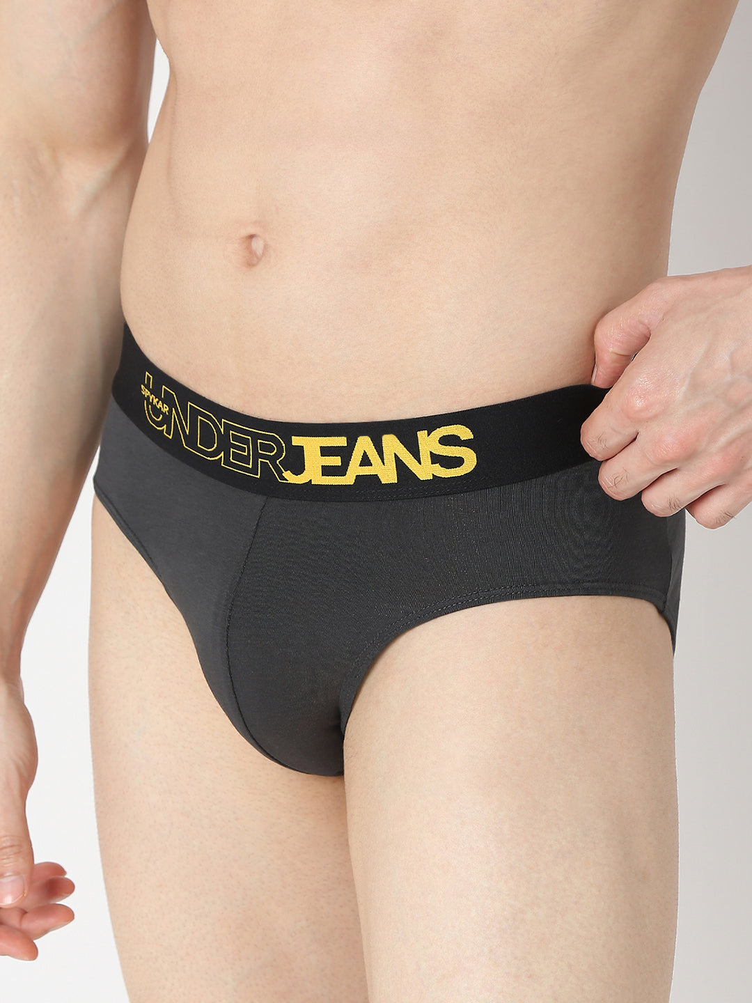 Underjeans by Spykar Men Maroon & DK Grey Brief