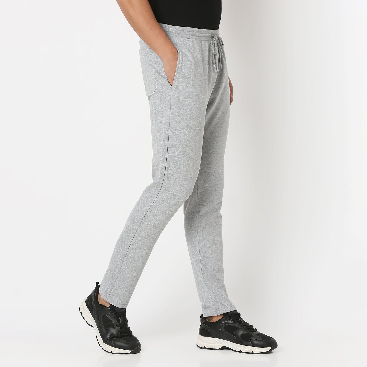 UnderJeans by Spykar Men Basic Grey Melange Lounge Pants