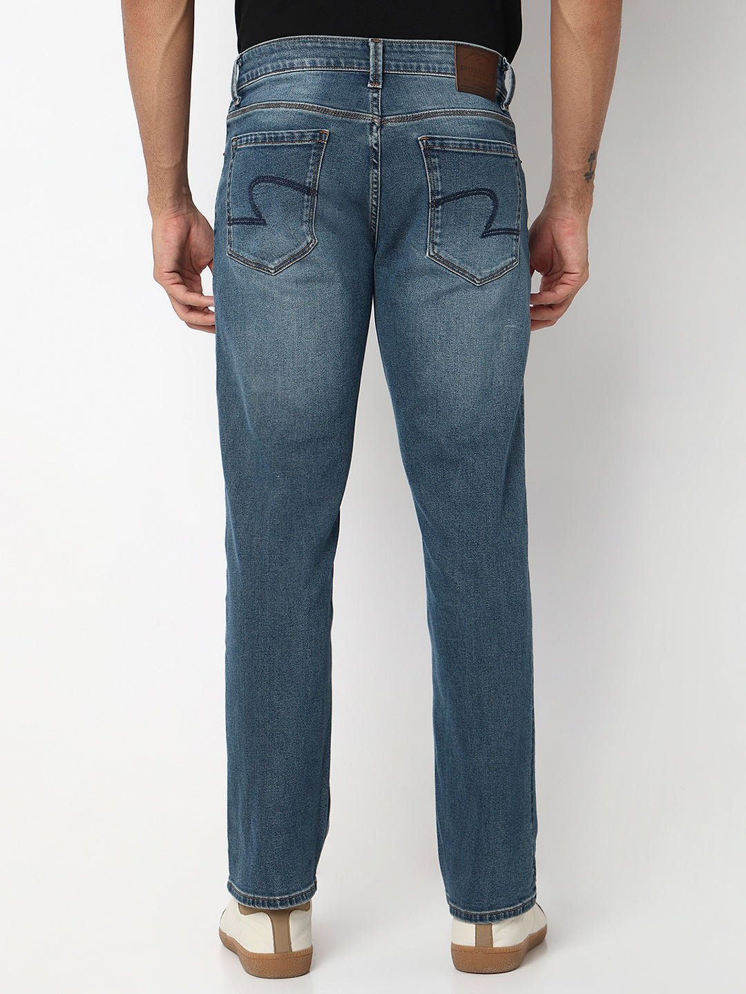 Spykar Mid Blue Mid Rise Comfort Fit Casual Jeans For Men