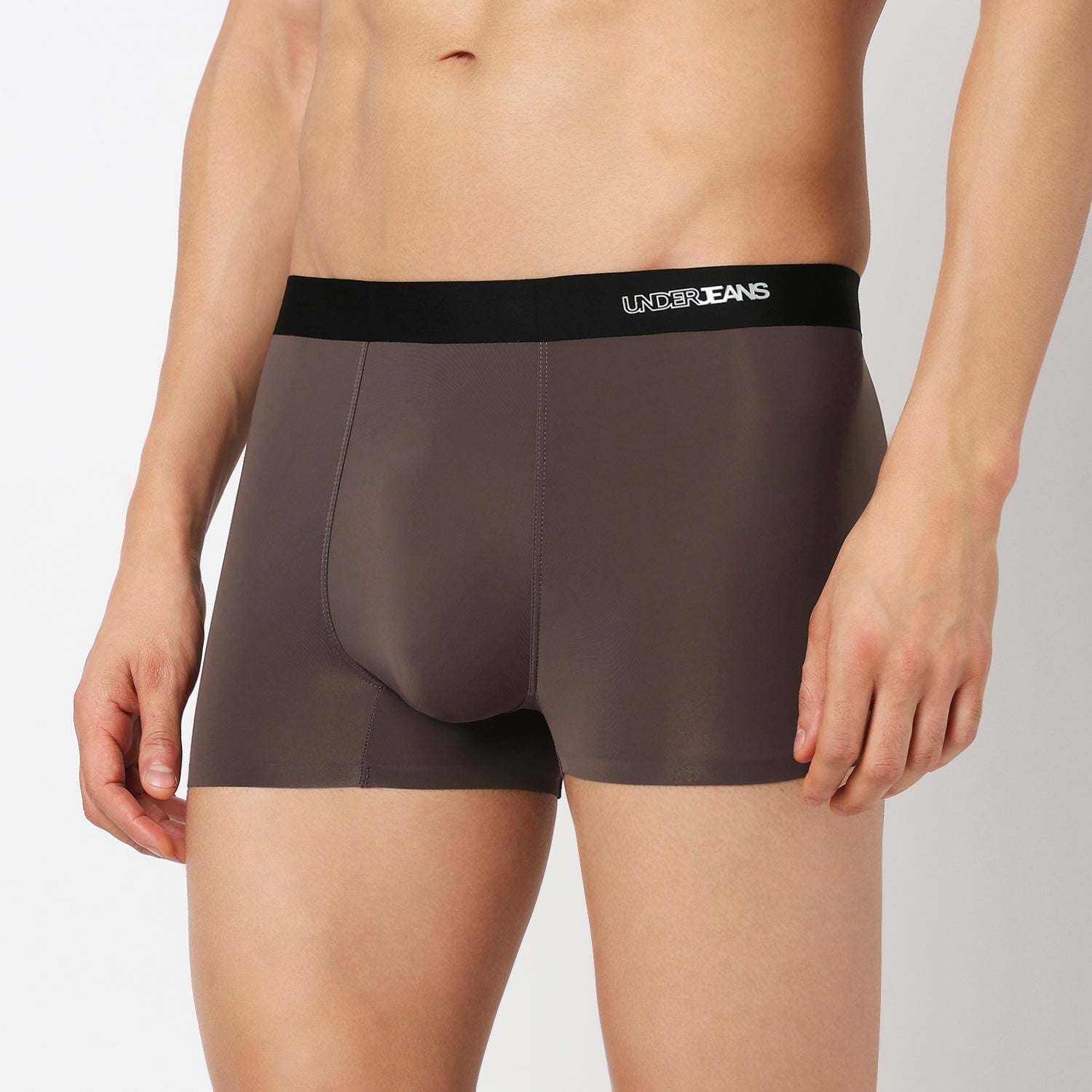 Underjeans Grey Nylon Blend Trunk