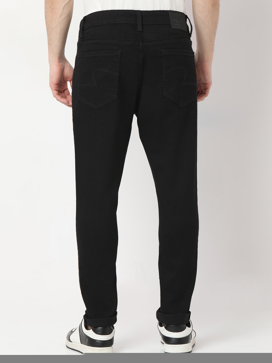 Spykar Black Slim fit Mid Rise Jeans For Men