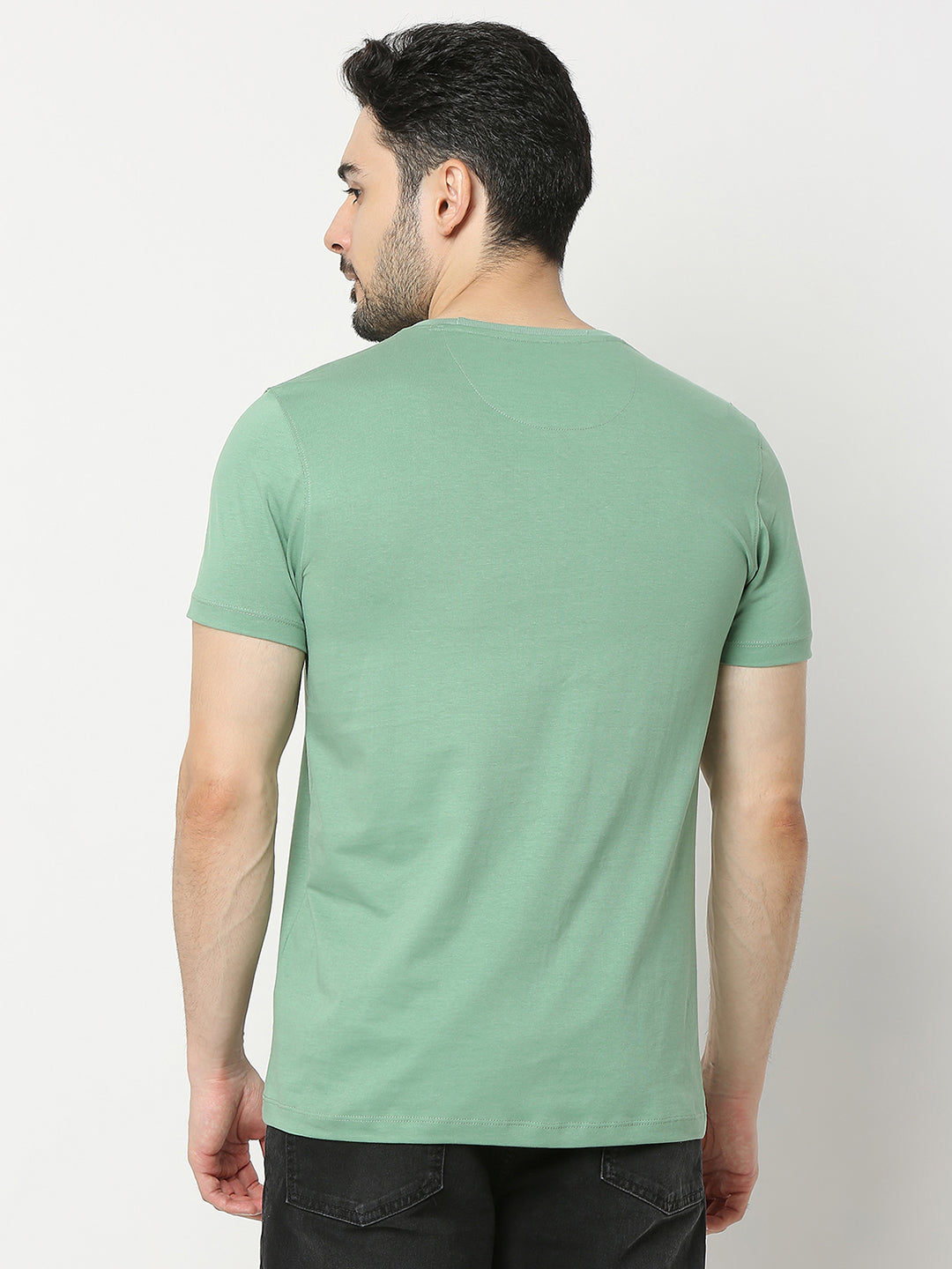 Underjeans by Spykar Men Premium Green T-shirt