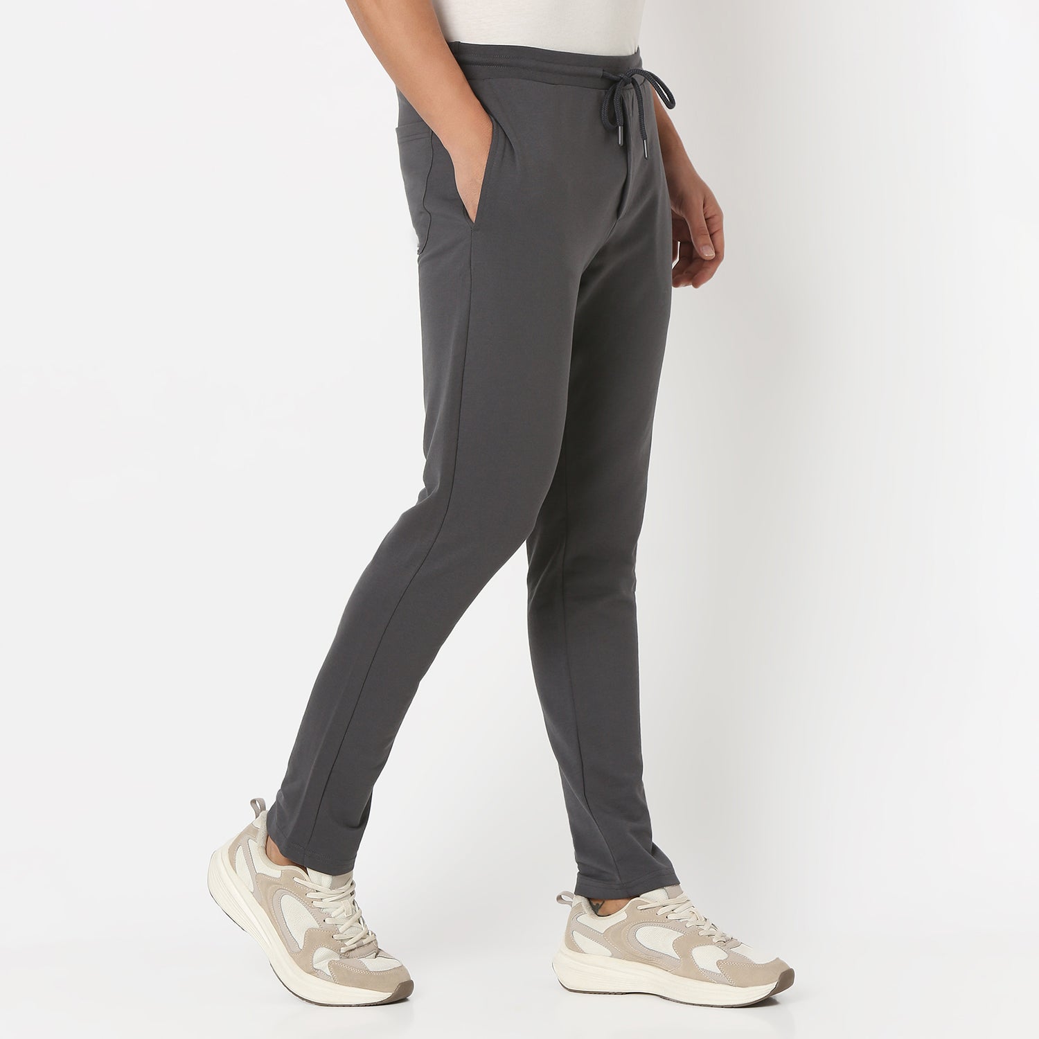 UnderJeans by Spykar Men Basic Dark Grey Lounge Pants