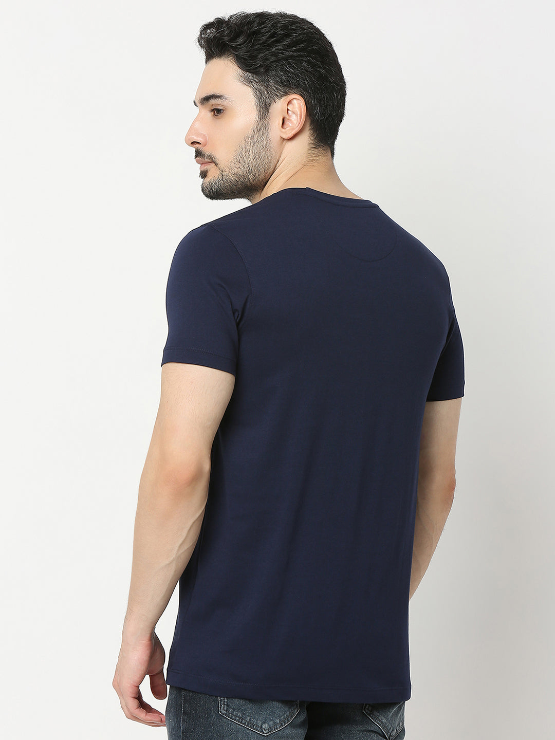 Underjeans by Spykar Men Premium Navy T-shirt