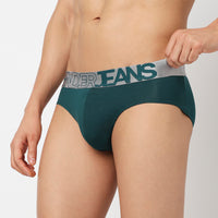 Underjeans Green Cotton Blend Brief