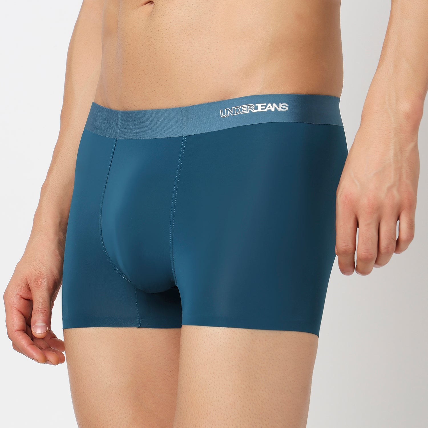 Underjeans Teal Blue Nylon Blend Trunk