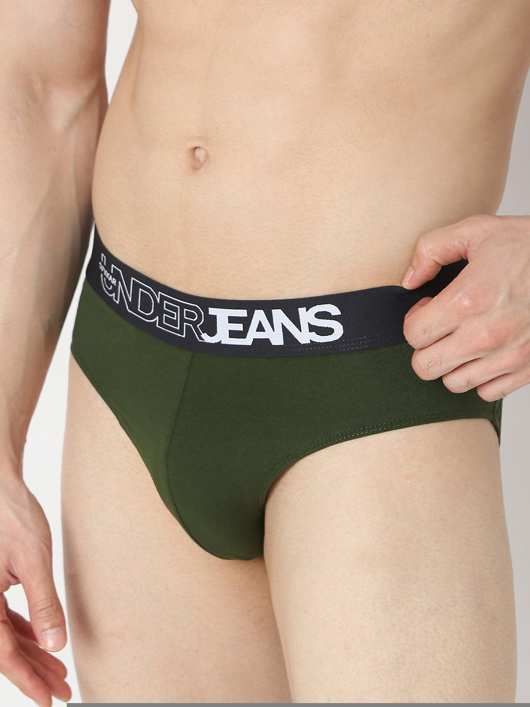 Underjeans by Spykar Men Olive & Black Brief