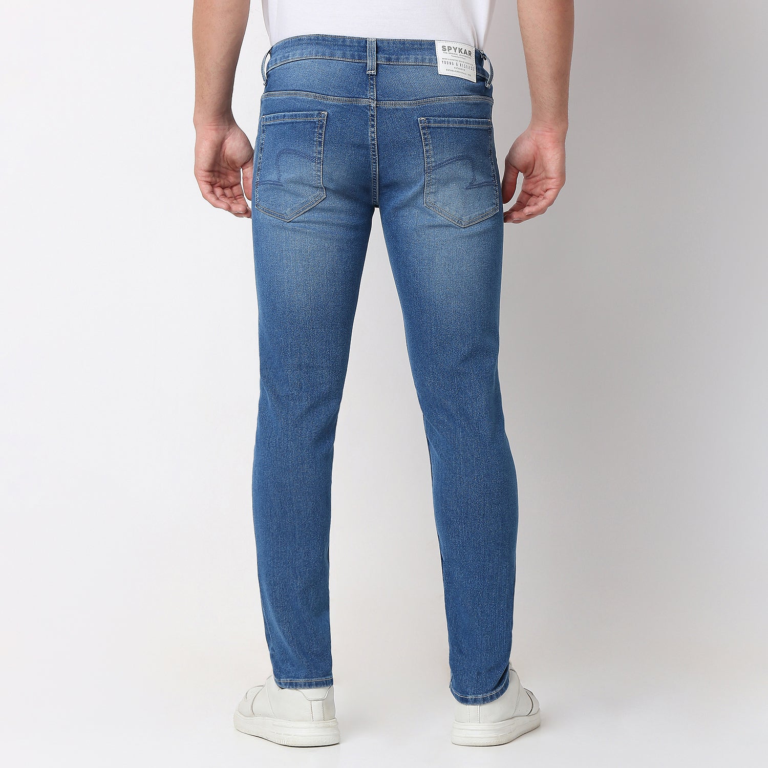 Spykar Blue Slim Fit Low Rise Jeans For Men