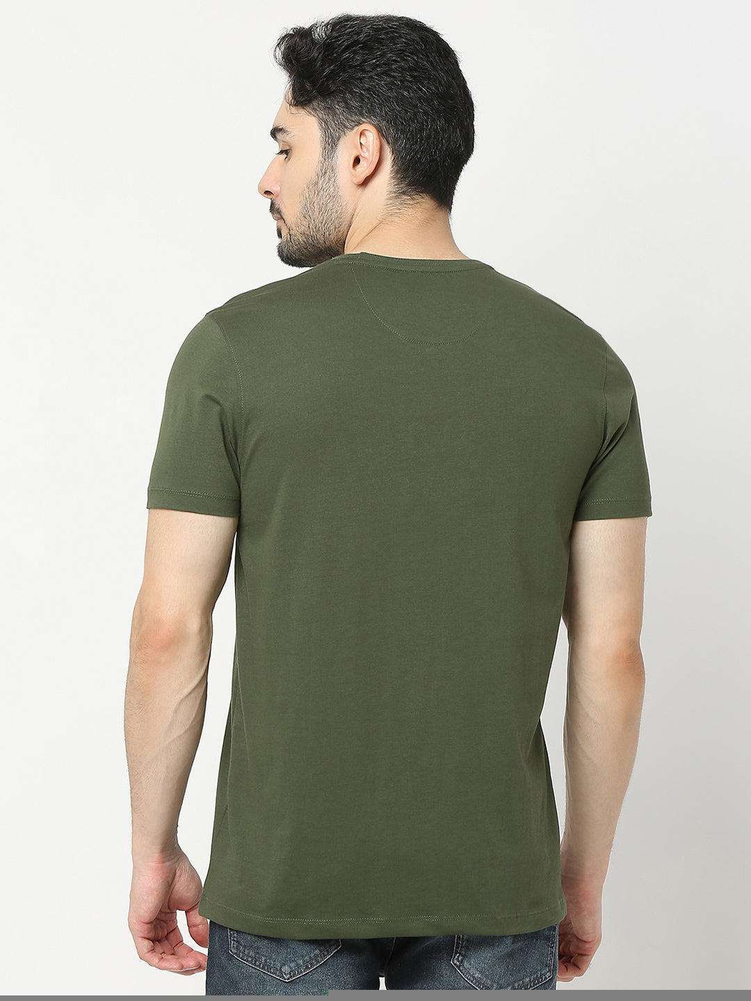 Underjeans by Spykar Men Premium Olive T-shirt