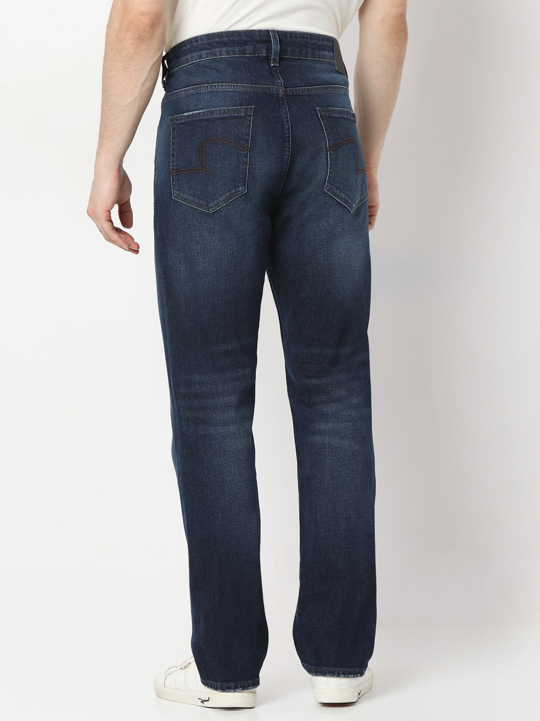 Spykar Dark Blue straight fit Jeans For Men