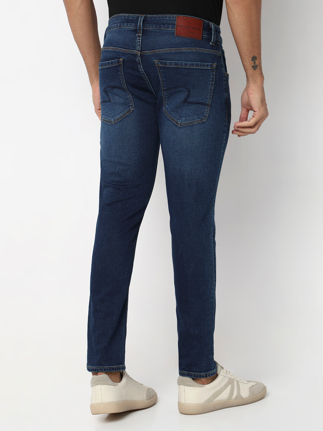 Spykar Dark Blue Low Rise Slim Fit Casual Jeans For Men