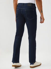 Men Jeans Comfort Fit Raw Blue Mid Rise
