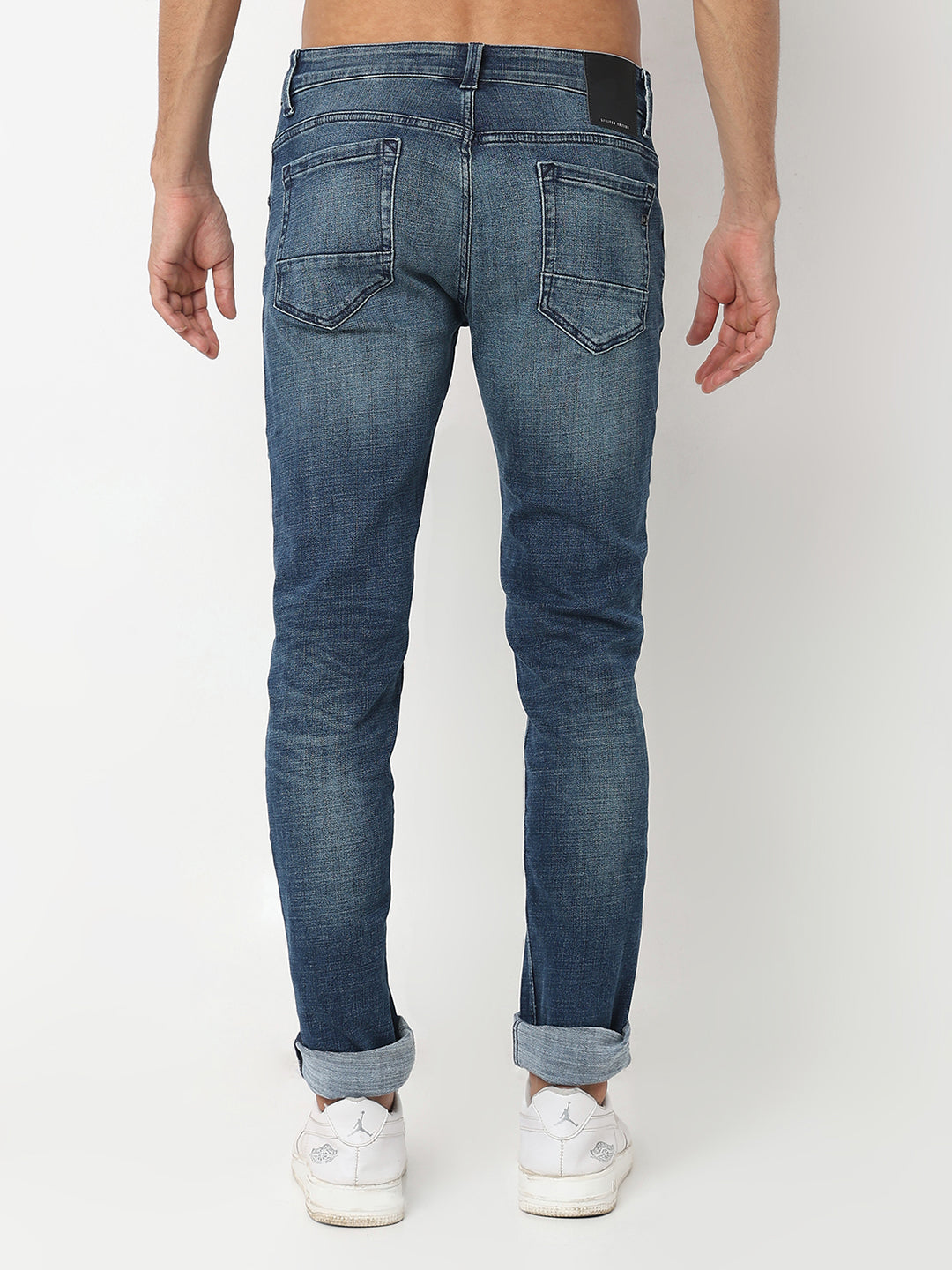 Spykar Men Dark Blue Slim Fit Low-Rise Jeans