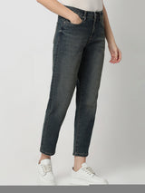 Women Amora Jeans Mom Fit Blue Mid Rise