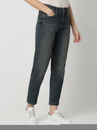 Women Amora Jeans Mom Fit Blue Mid Rise