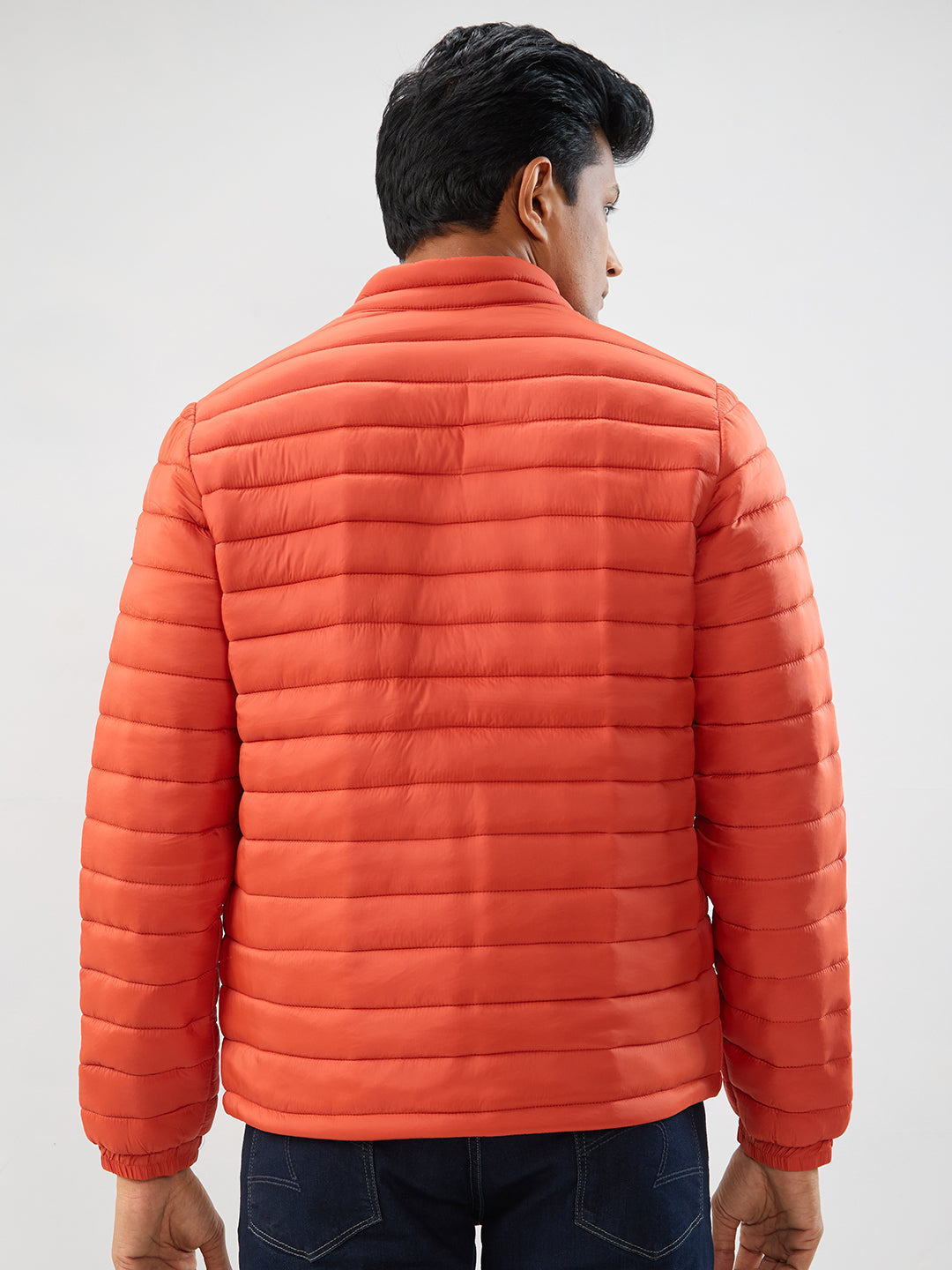 Men Jacket Rust Straight Fit