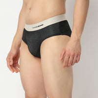 Underjeans Black Regular Fit Ultrasoft Brief