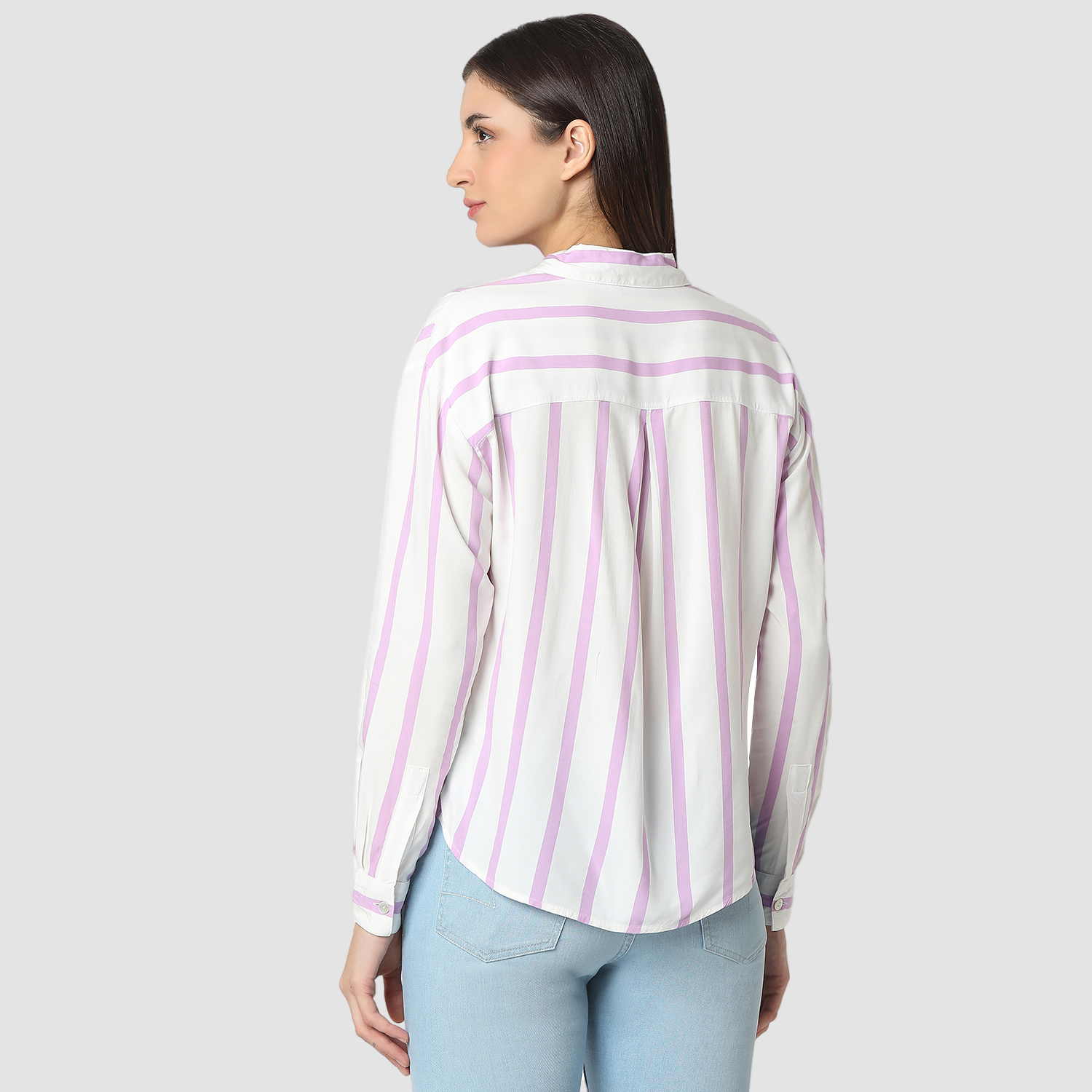 Spykar Digital Lavender Regular Fit Casual Shirts For Women