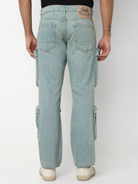 Men Jeans Relaxed Fit Blue Mid Rise