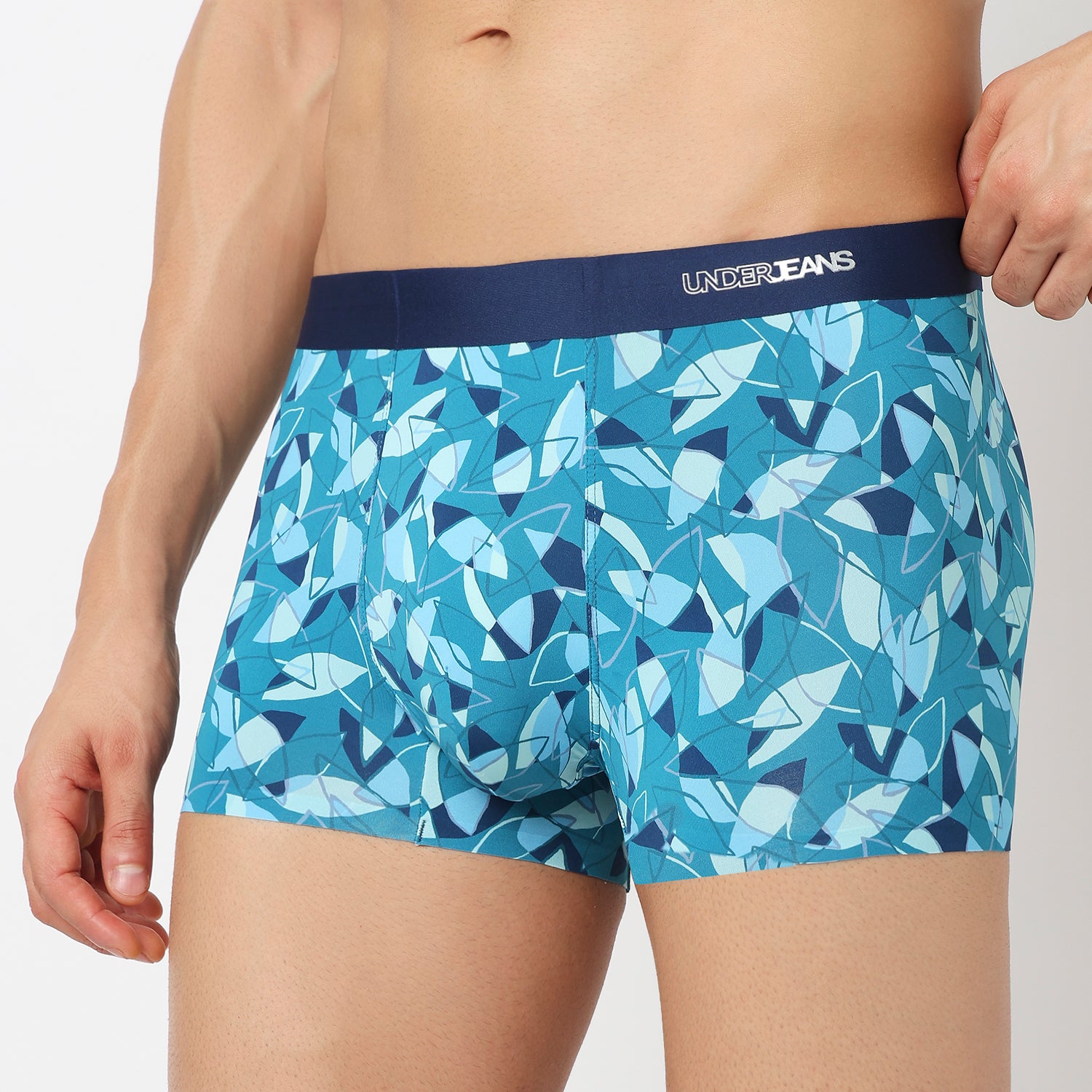 Underjeans Blue Nylon Blend Trunk