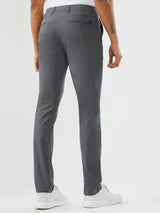 Men Trouser Slim Fit Grey Mid Rise