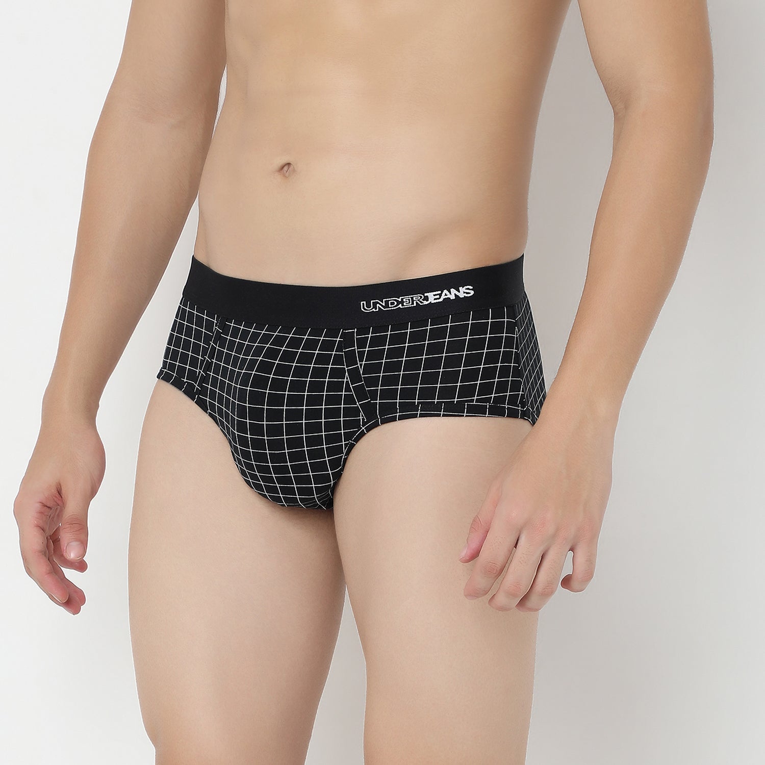 Underjeans Dark Grey Check Ultrasoft Brief