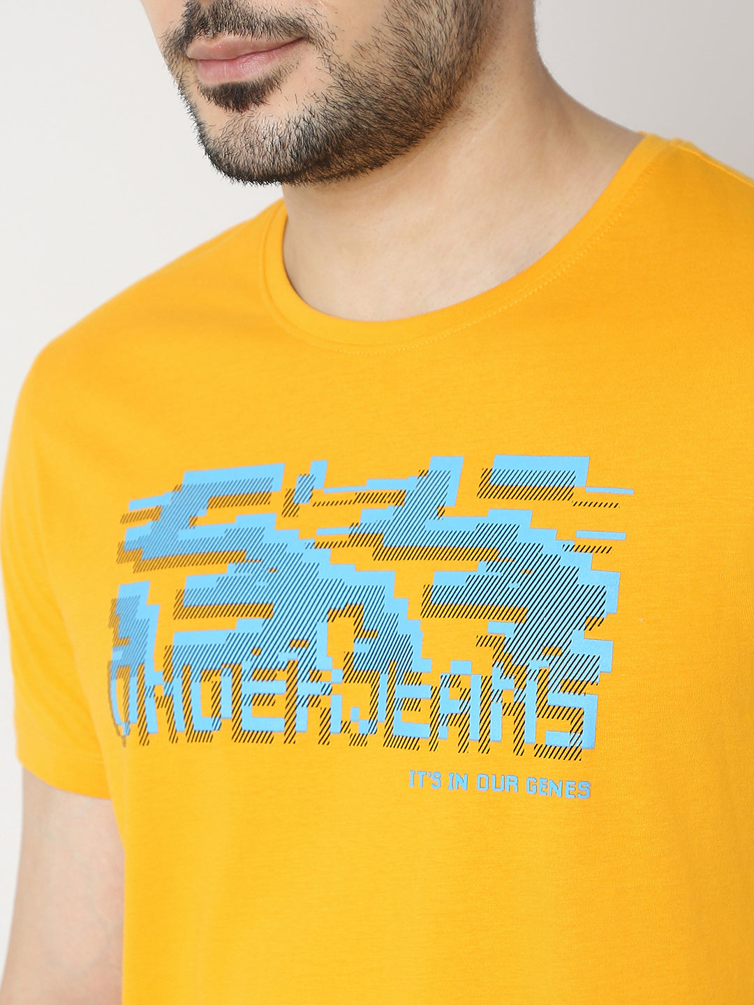 Underjeans by Spykar Men Premium Chrome Yellow T-Shirt