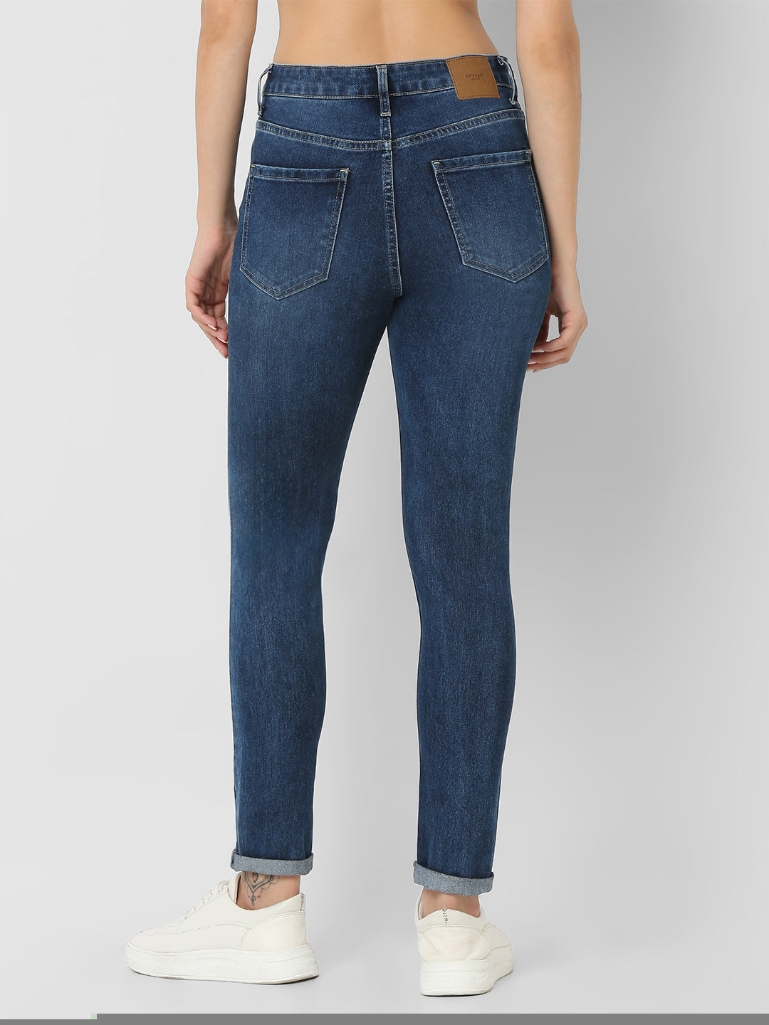 Spykar Mid Blue High Rise Jeans For Women