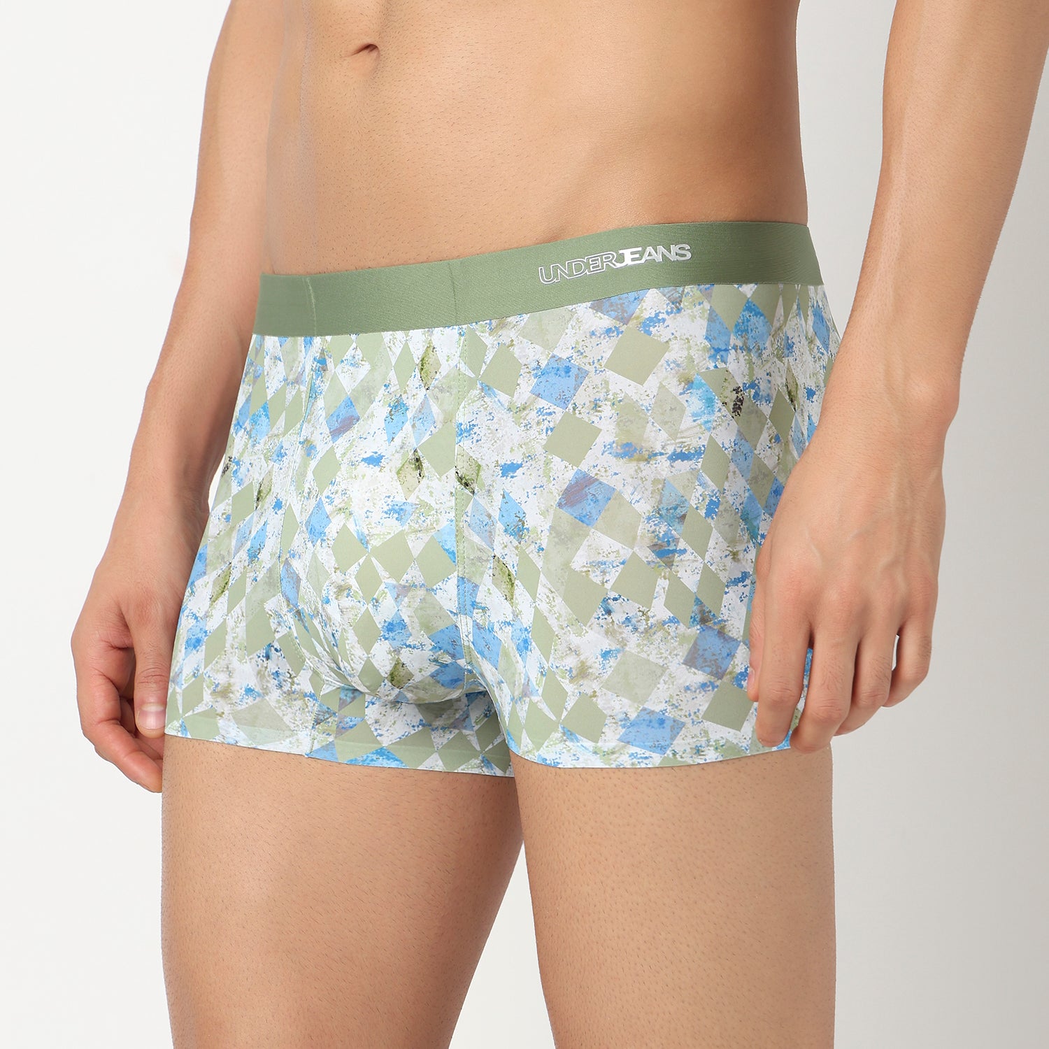 Underjeans Green Nylon Blend Trunk