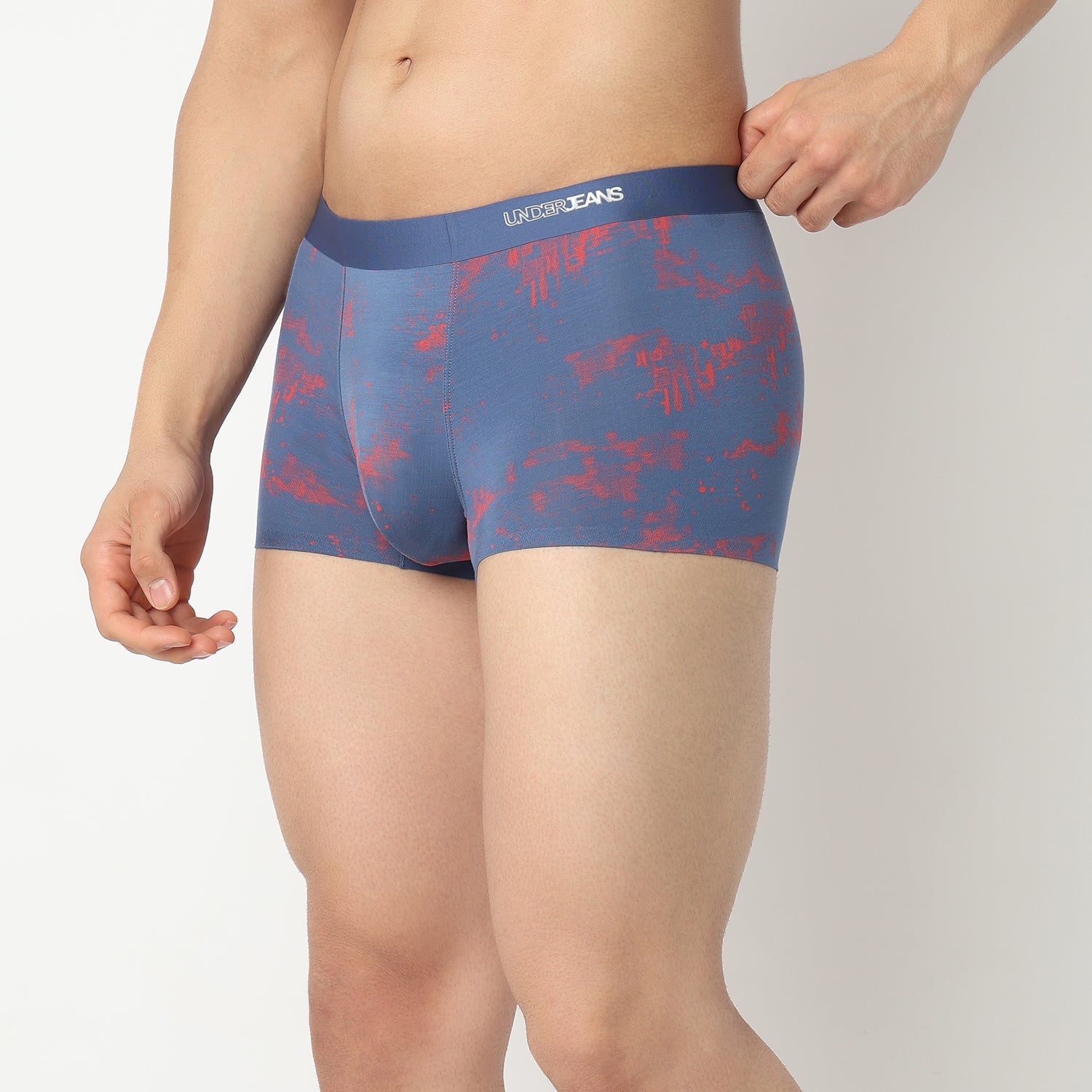 Underjeans by Spykar Men Mid Blue Regular Fit Ultrasoft Trunks